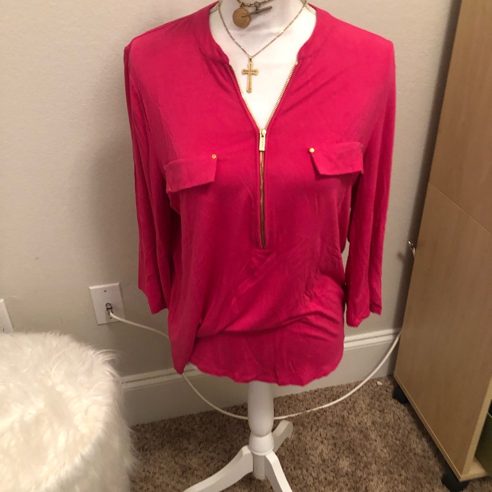Calvin Klein Pretty Pink Gold 3/4 Sleeve Top